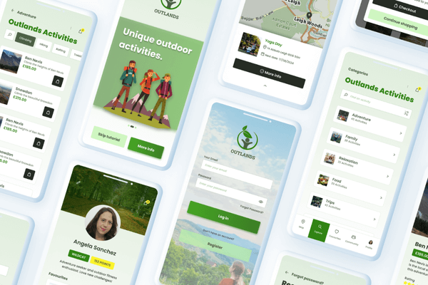 Outlands App screens